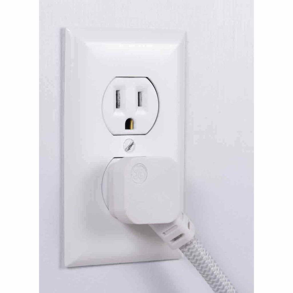GE 7-Outlet 2-USB 4ft. Surge Protector with USB-C and Braided Cord, White