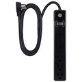 GE 6-Outlet 7ft. Power Strip, Black