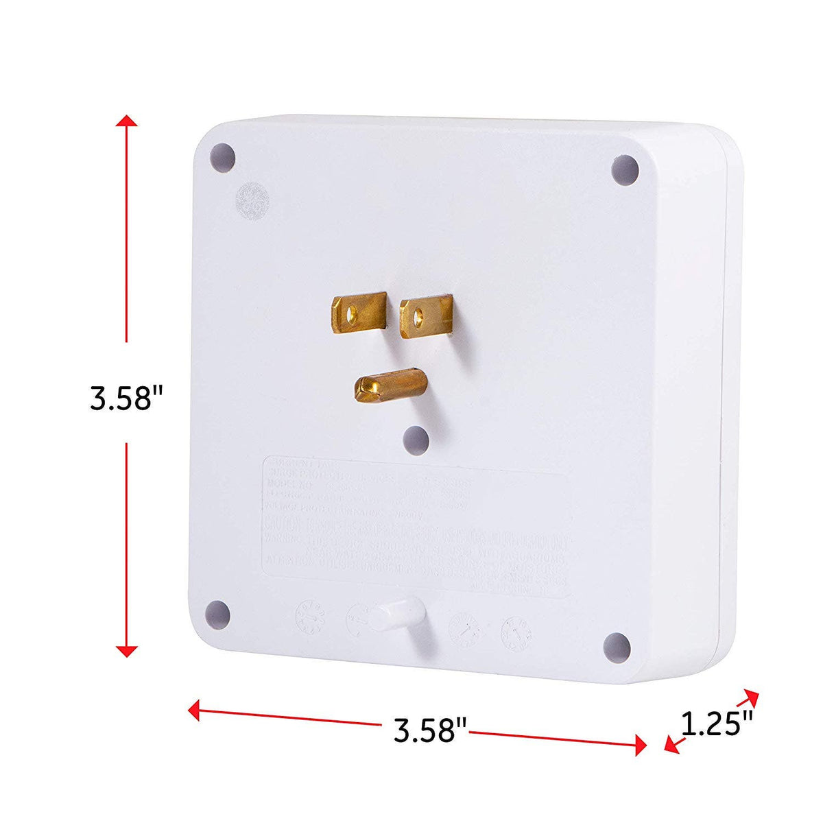 GE 6-Outlet Wall Tap with Surge Protection, White
