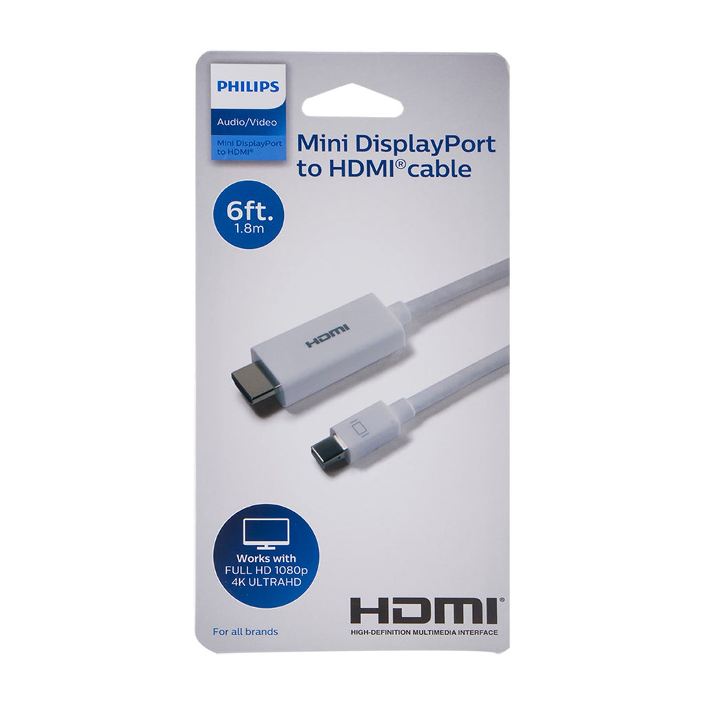 Philips 6ft. Mini DisplayPort to HDMI Cable, White