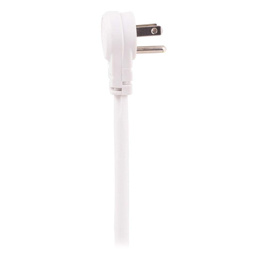 GE 4-Outlet 2-USB 8ft. Surge Protector With Twist-To-Close Safety Covers, White