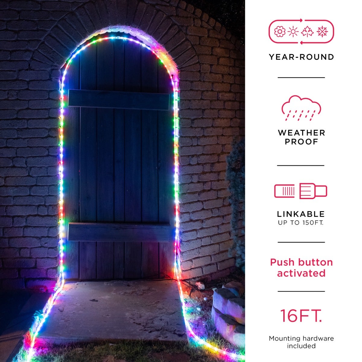 UltraPro Indoor/Outdoor LED Rope Light, 25ft., Color-Changing, Black