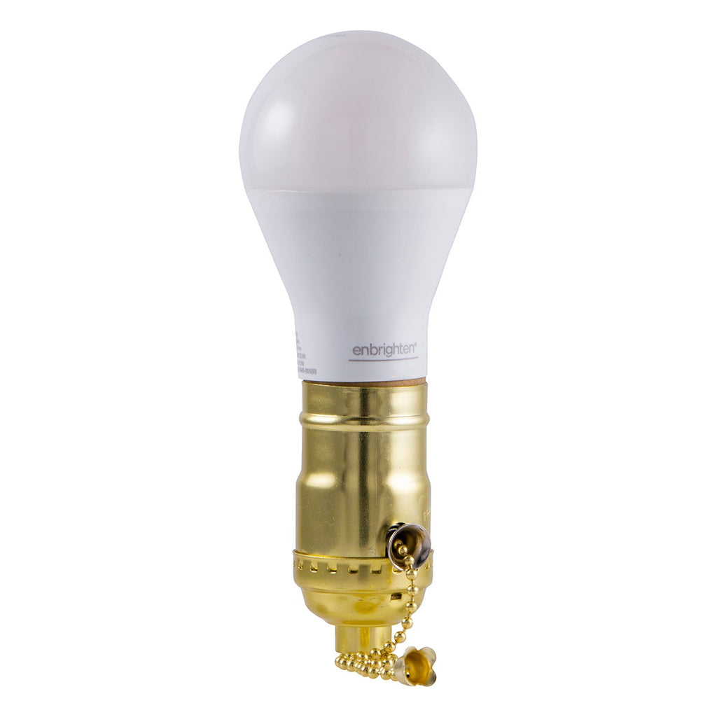 Power Gear Pull-Chain Lamp Socket, Brass