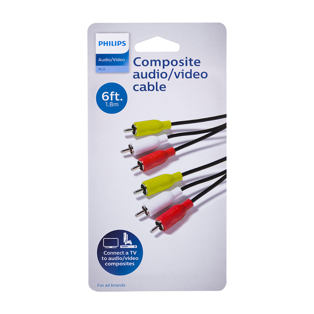 Philips 6 ft. Composite Audio/Video Cable, Black