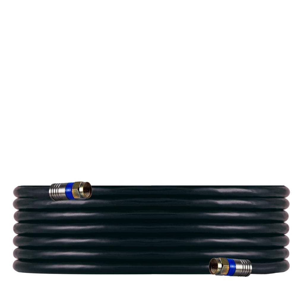 GE Pro 25ft. Quad-Shield RG6 Coaxial Cable, Black