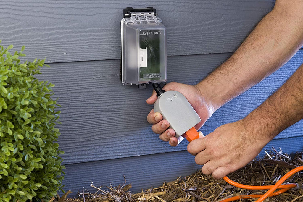 UltraPro Outdoor Plug-In 1-Outlet Light-Sensing Timer, Gray