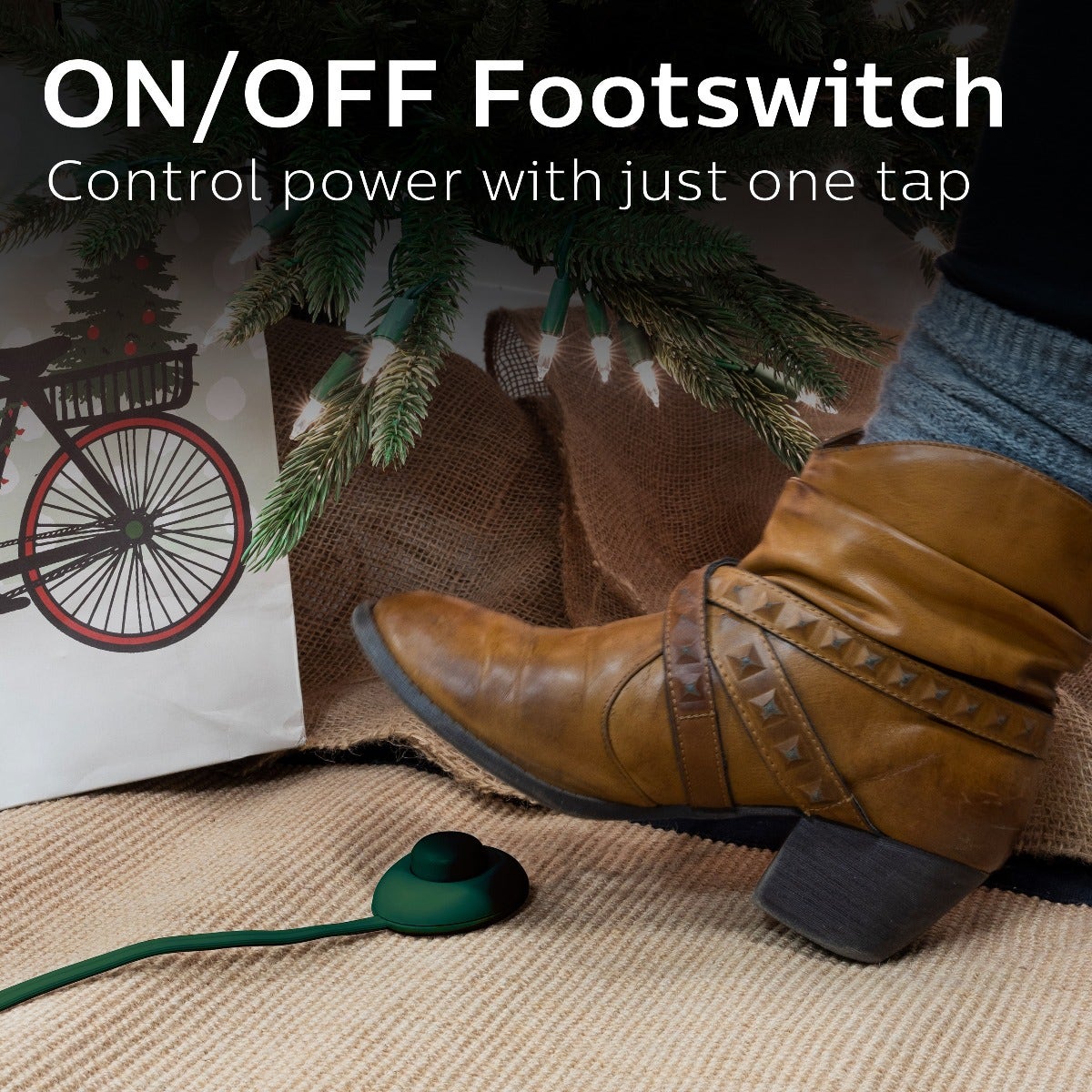 Philips 1-Outlet 9ft. Extension Cord with Foot Switch, Green
