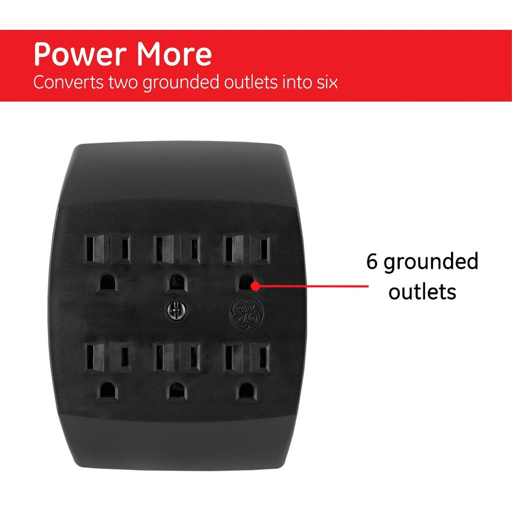 GE 6-Outlet Wall Tap, Black