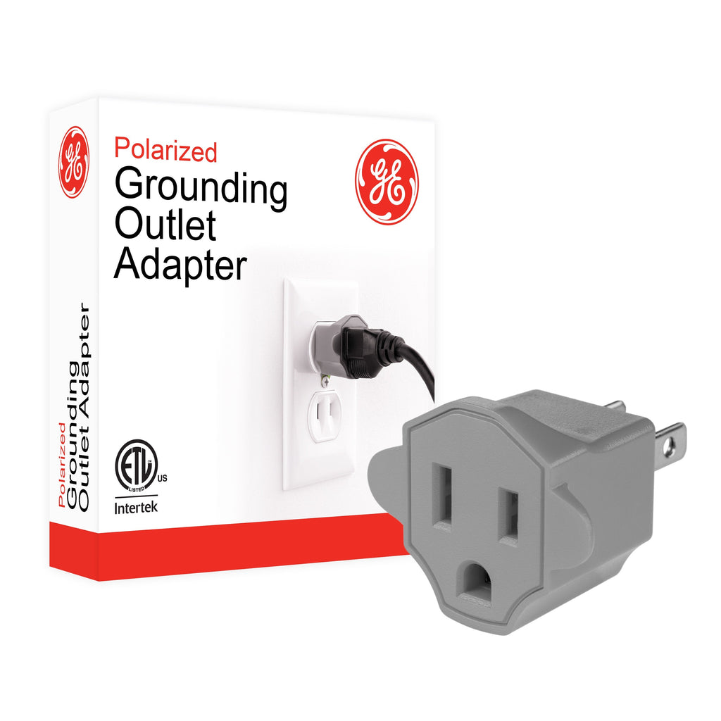 GE Polarized Grounded Adapter, Gray