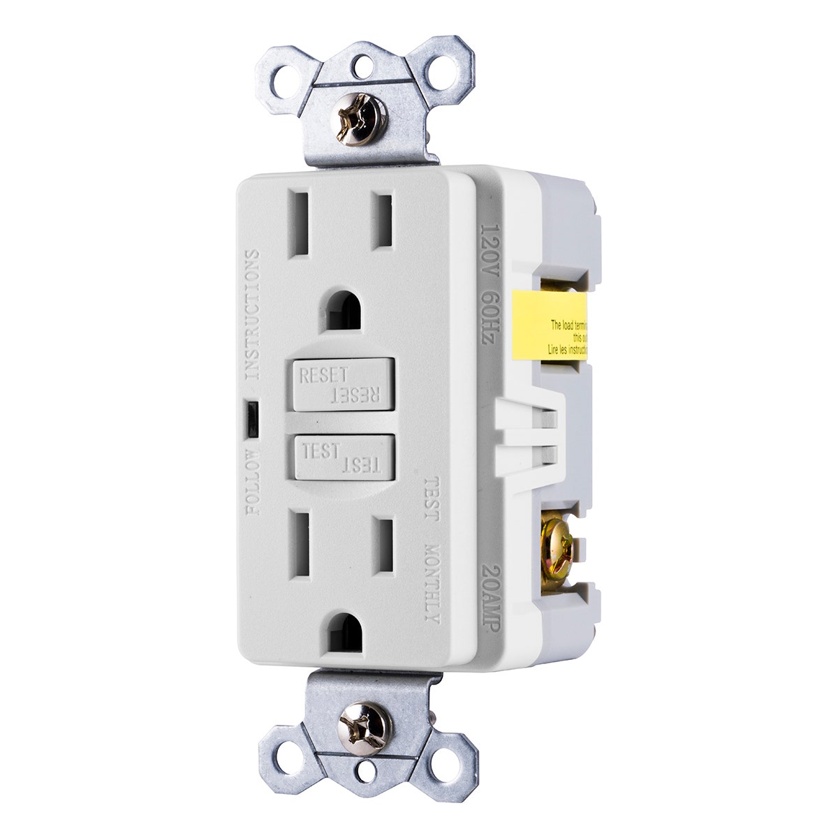 GE GFCI Receptacle with LED Indicator, White