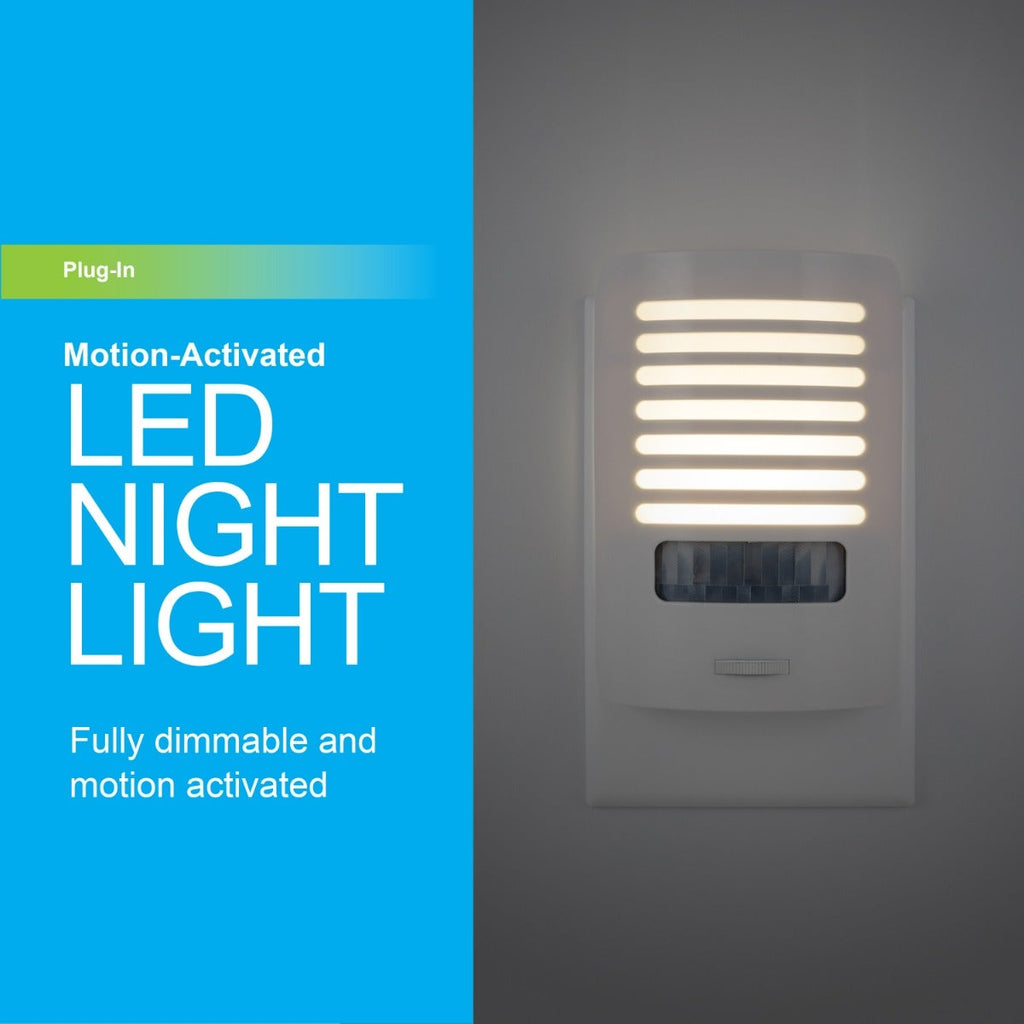 GE Motion Sensing Dimmable LED Night Light, White