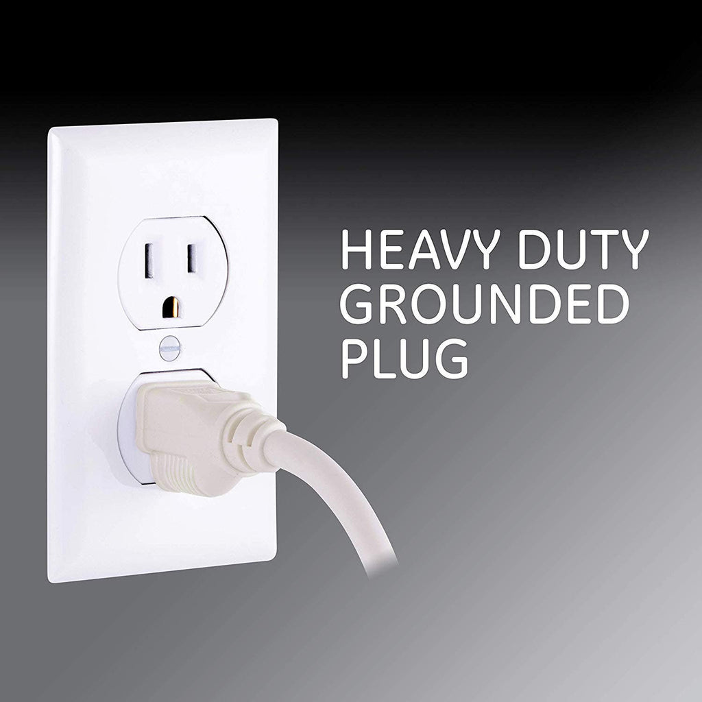 GE 6-Outlet 3ft. Power Strip with Twist-to-Close Safety Covers, White