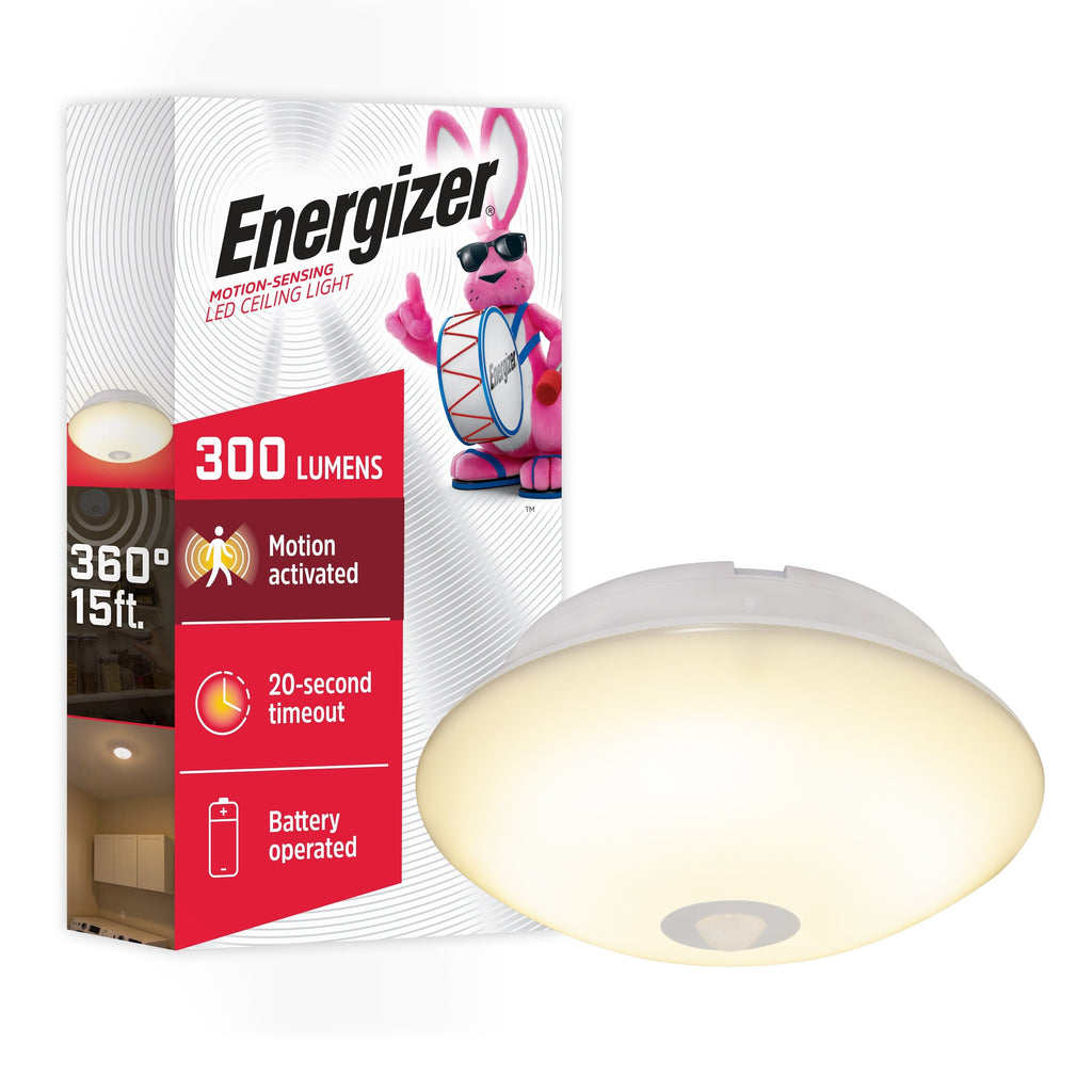 Energizer Battery Operated LED Ceiling Light Fixture, White