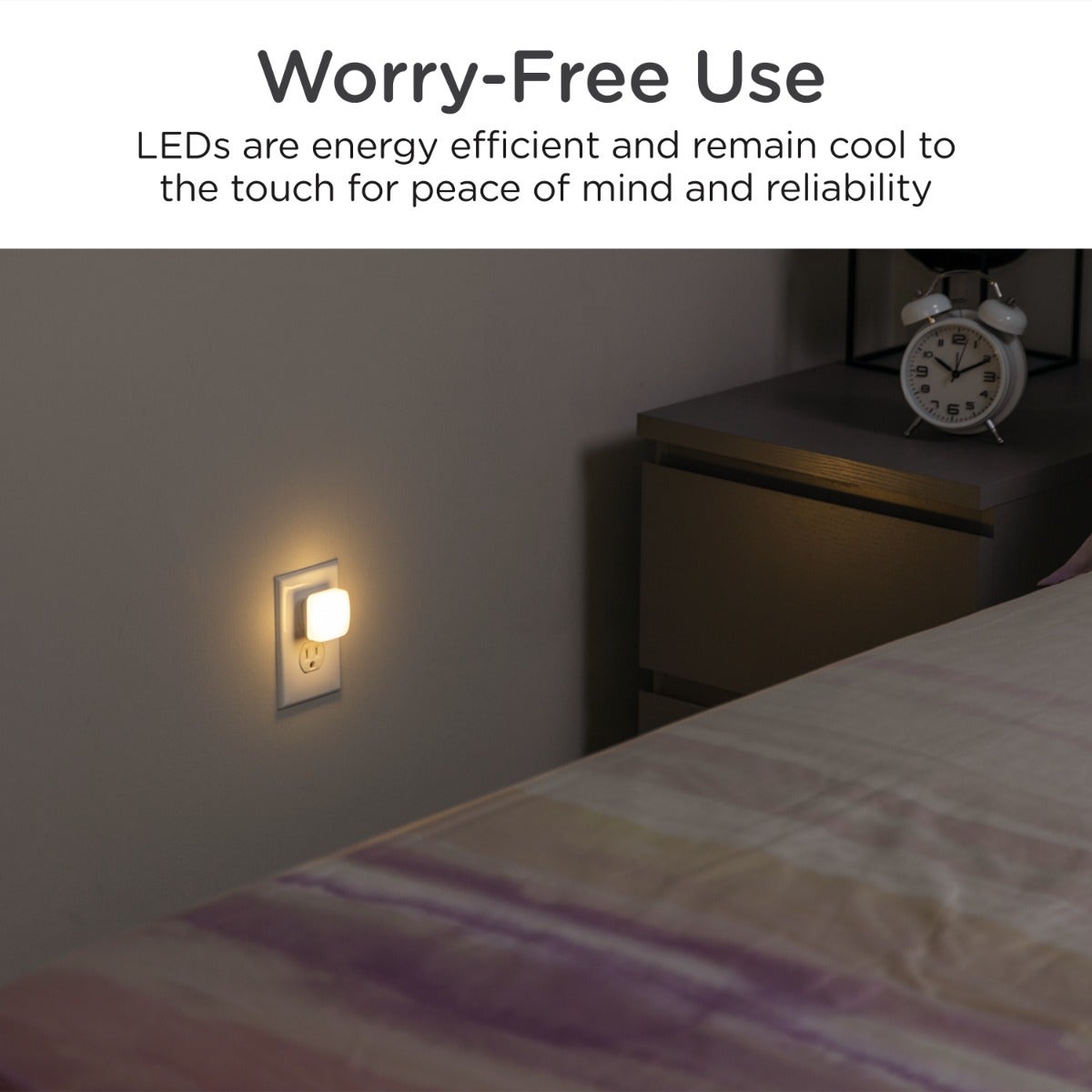 Lights by Night Square GLO Dot LED Night Light, White