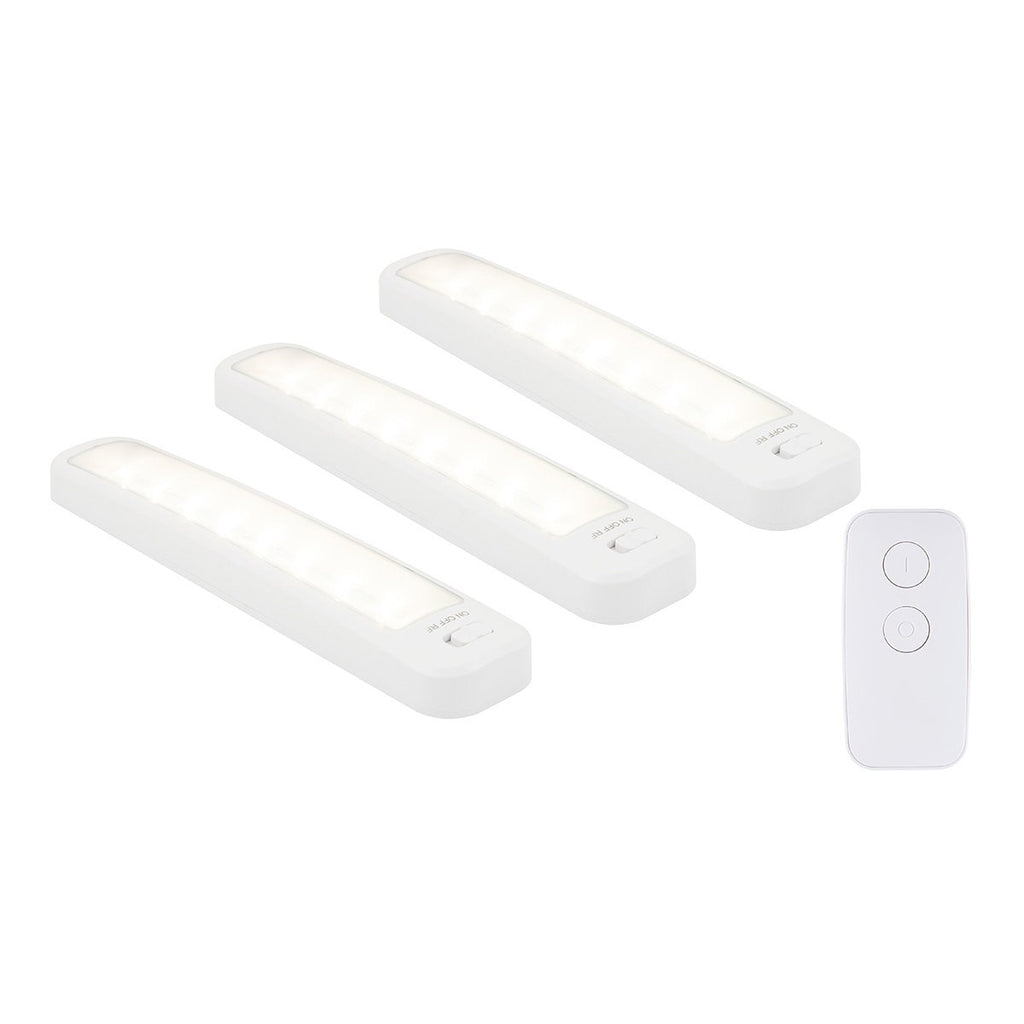 Energizer 10in. Battery Operated LED Light Bar with Remote, 3 Pack, White