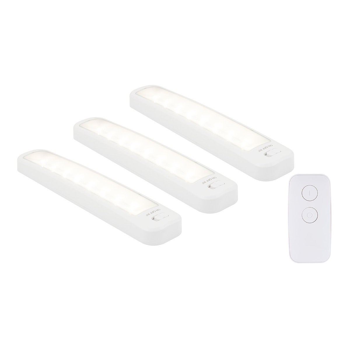 Energizer 10in. Battery Operated LED Light Bar with Remote, 3 Pack, White