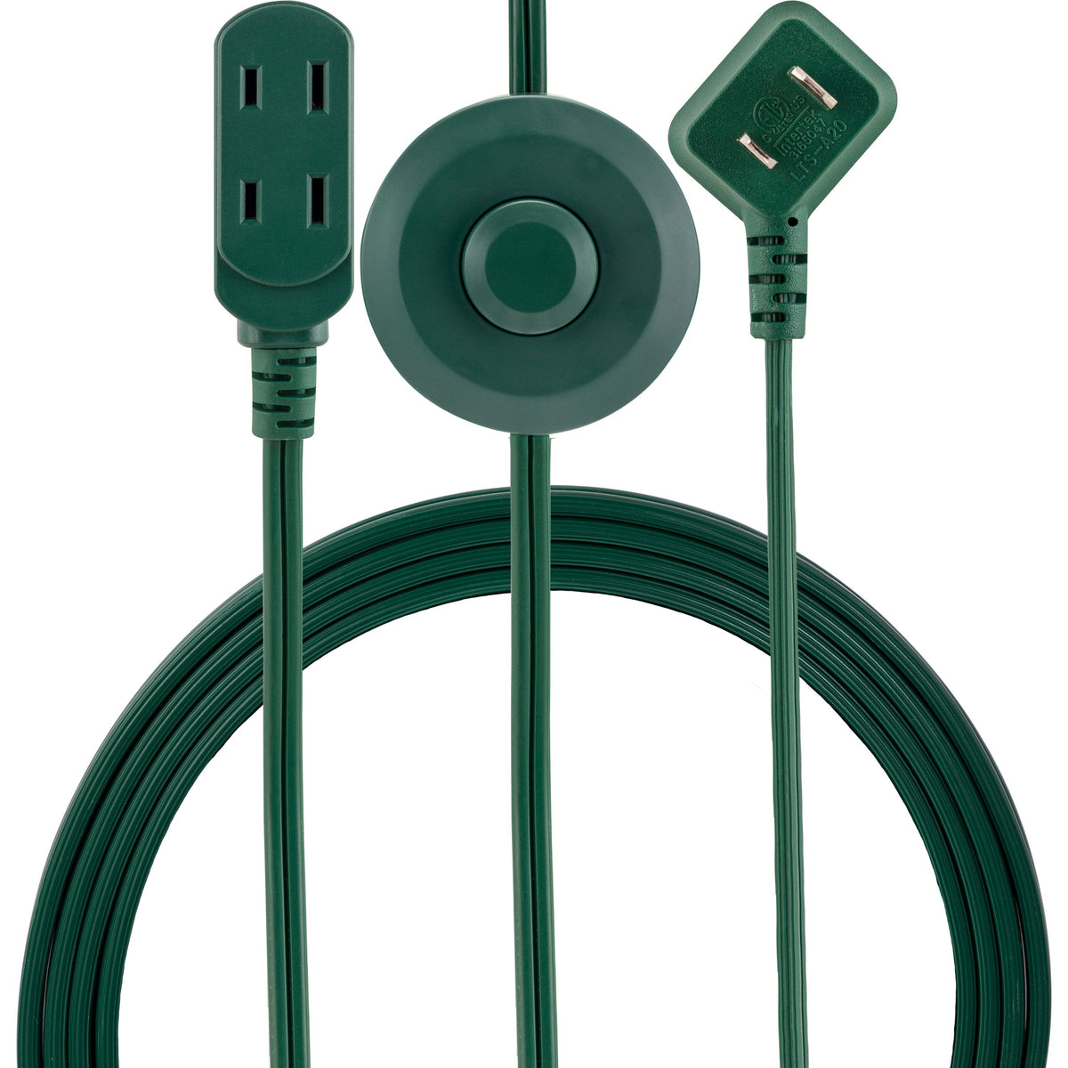 GE 3-Outlet 9ft. Extension Cord with Footswitch, Green