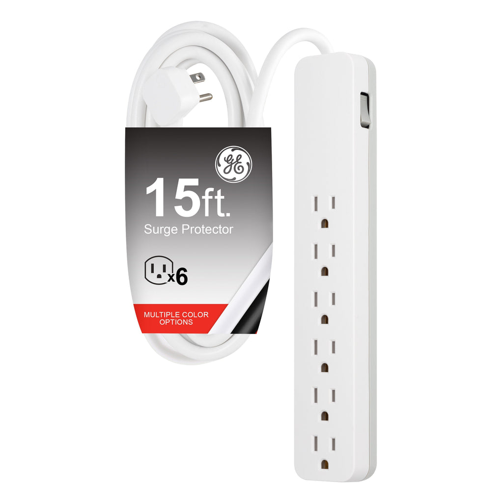 GE 6-Outlet 15ft. Surge Protector, White