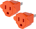 GE Polarized Grounded Adapter, 2 Pack, Orange