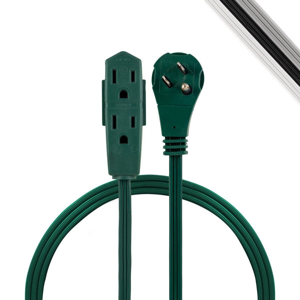 GE 3-Outlet 3ft. Extension Cord with Right-Angle Plug, Green