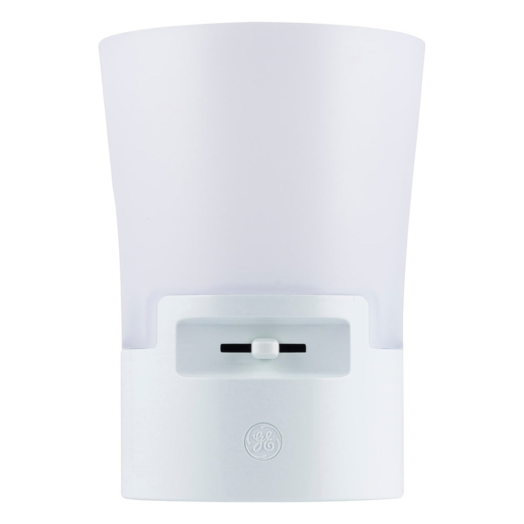 GE UltraBrite Sconce Light Sensing LED Night Light, White