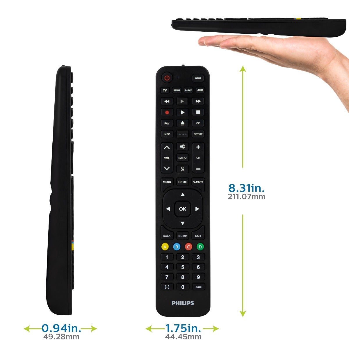 Philips 4-Device LG Replacement Remote, Black