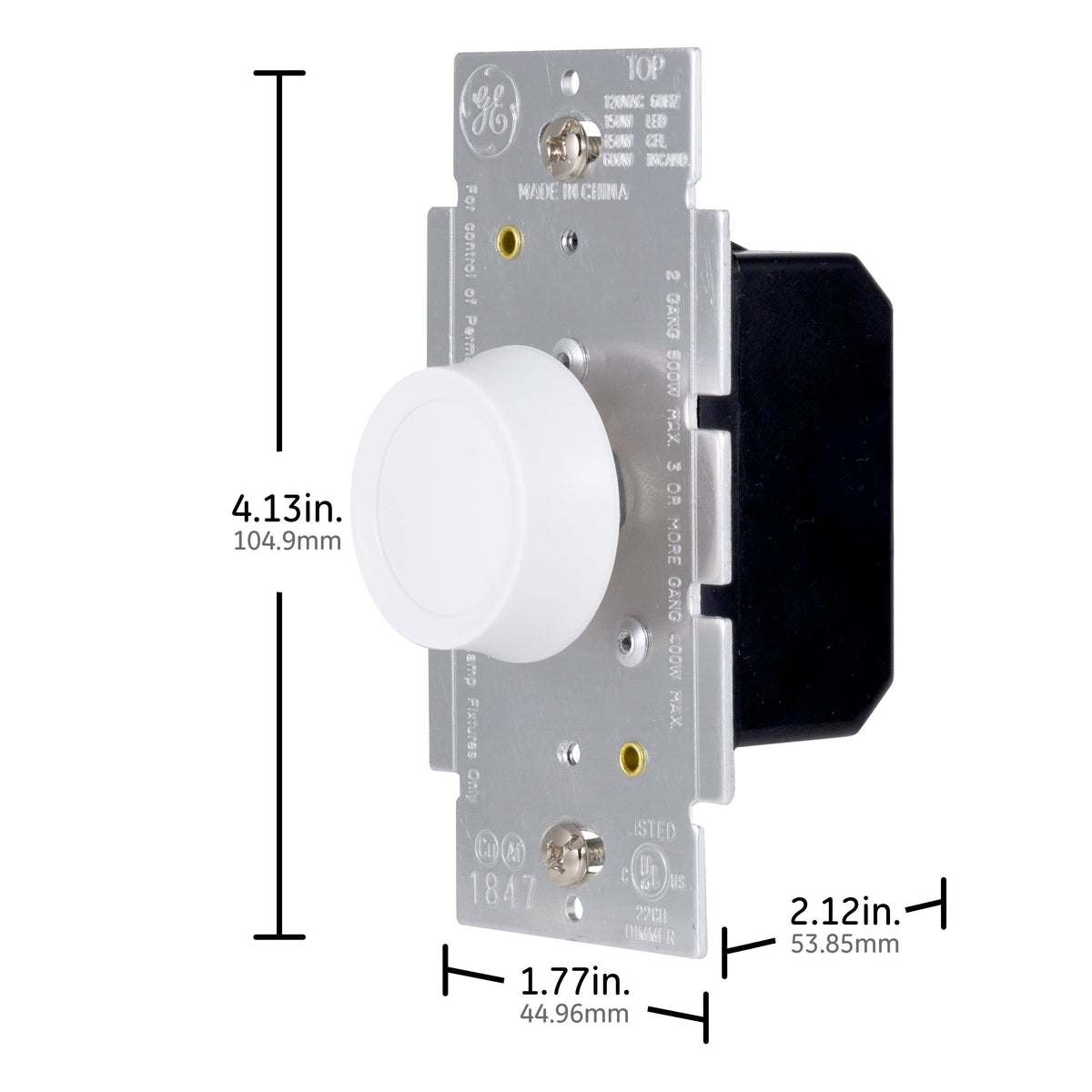 GE Single Pole Rotating Dimmer Switch