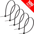 Power Gear Plastic Cable Ties, Black, 8in, 100pk