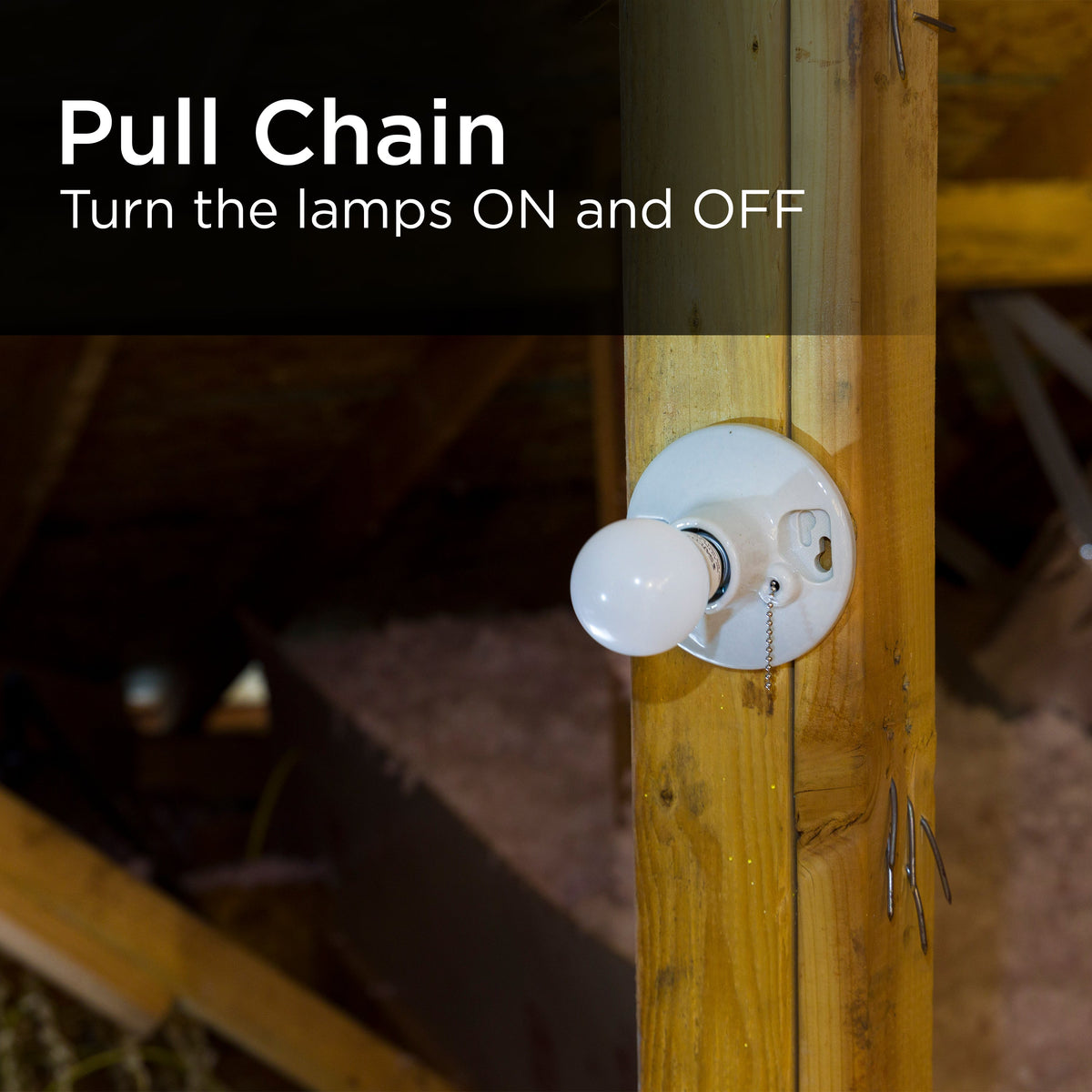 UltraPro Porcelain Lampholder, Medium Base, Pull Chain, Grounded Outlet, White, 2 Pack