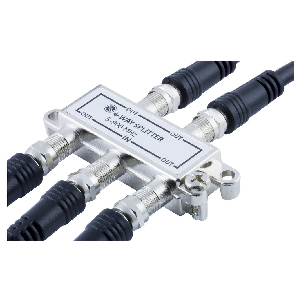 GE 4-Way Signal Splitter, Silver