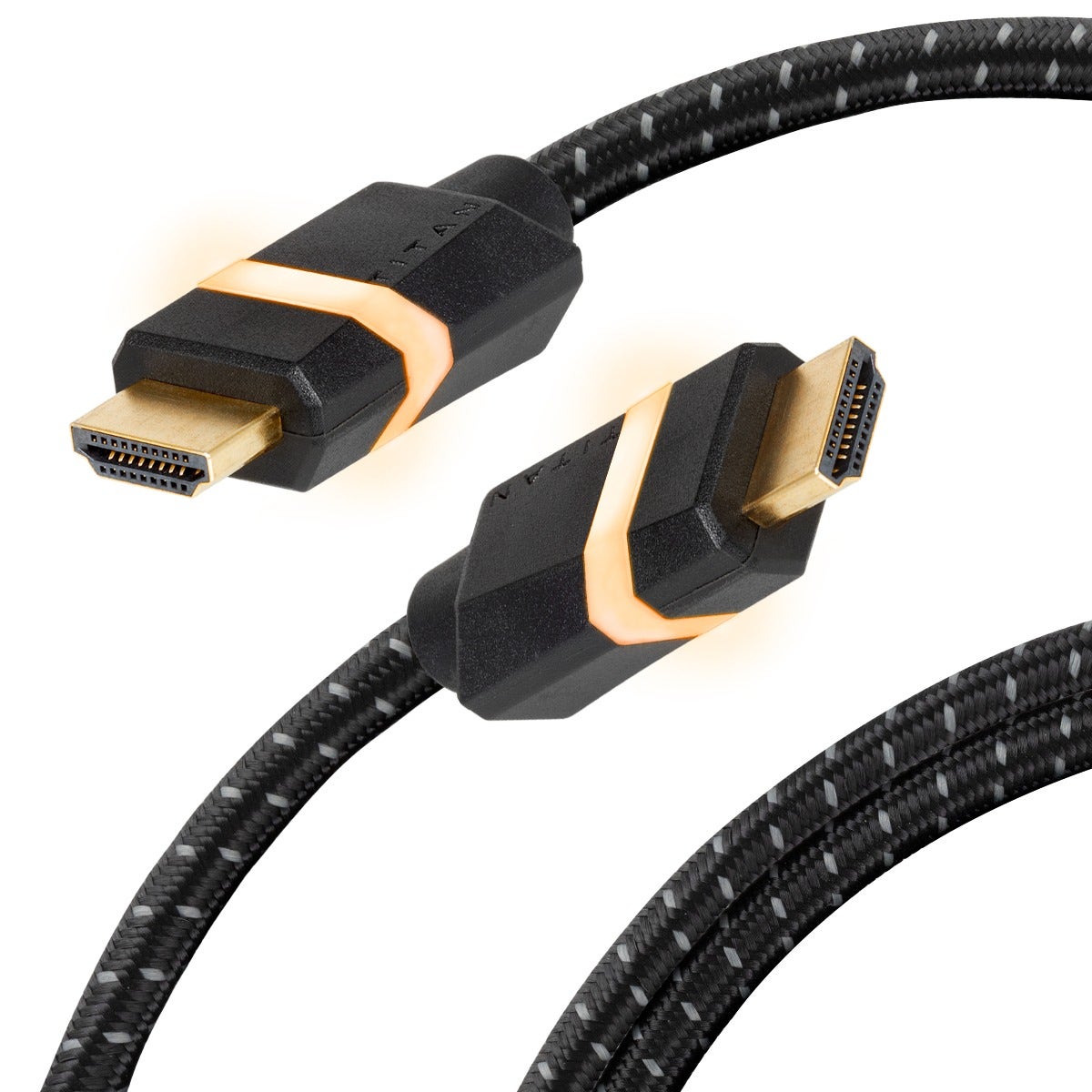 Titan 3ft. 8K Premium HDMI LED Braided Gaming Cable with Ethernet, Black