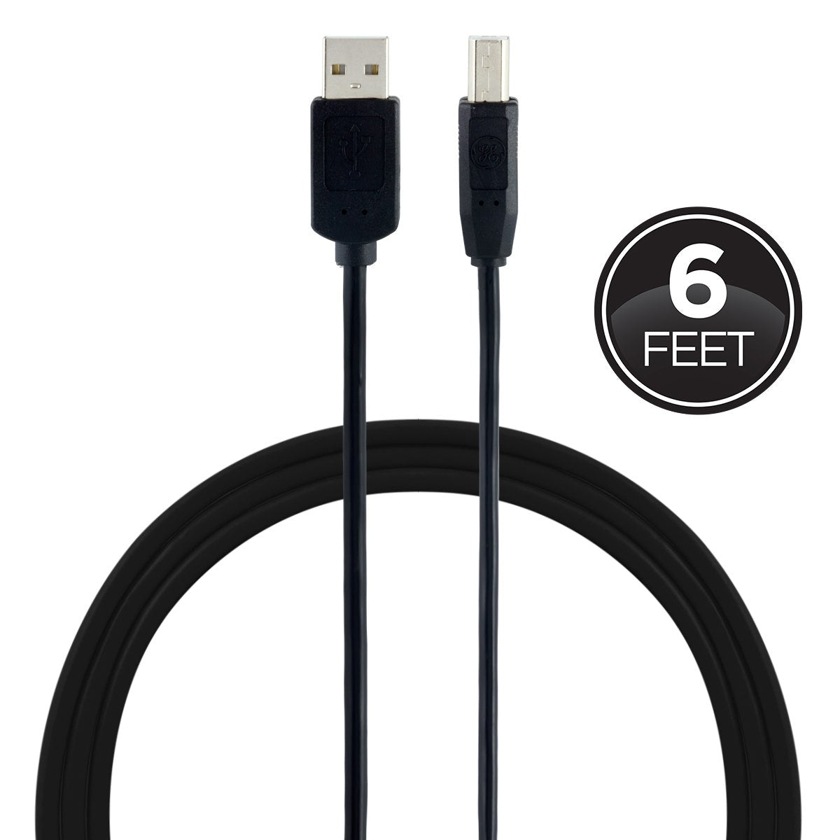 GE 6ft. USB Printer Cable, Black