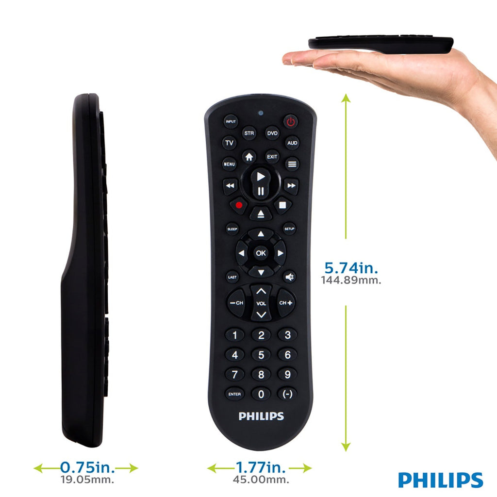 Philips 4-Device Universal Remote, Black