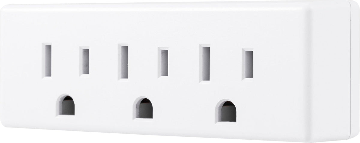 GE 3-Outlet Wall Tap, White