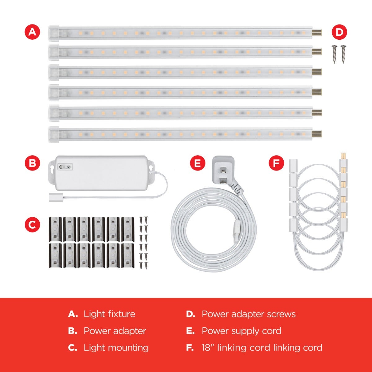 UltraPro 10in. Linkable LED Bright Strips, 6 Pack
