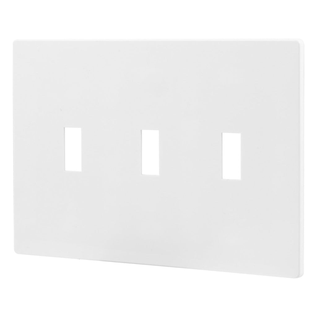 Power Gear Triple Toggle Screwless Wall Plate, White