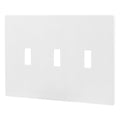 Power Gear Triple Toggle Screwless Wall Plate, White