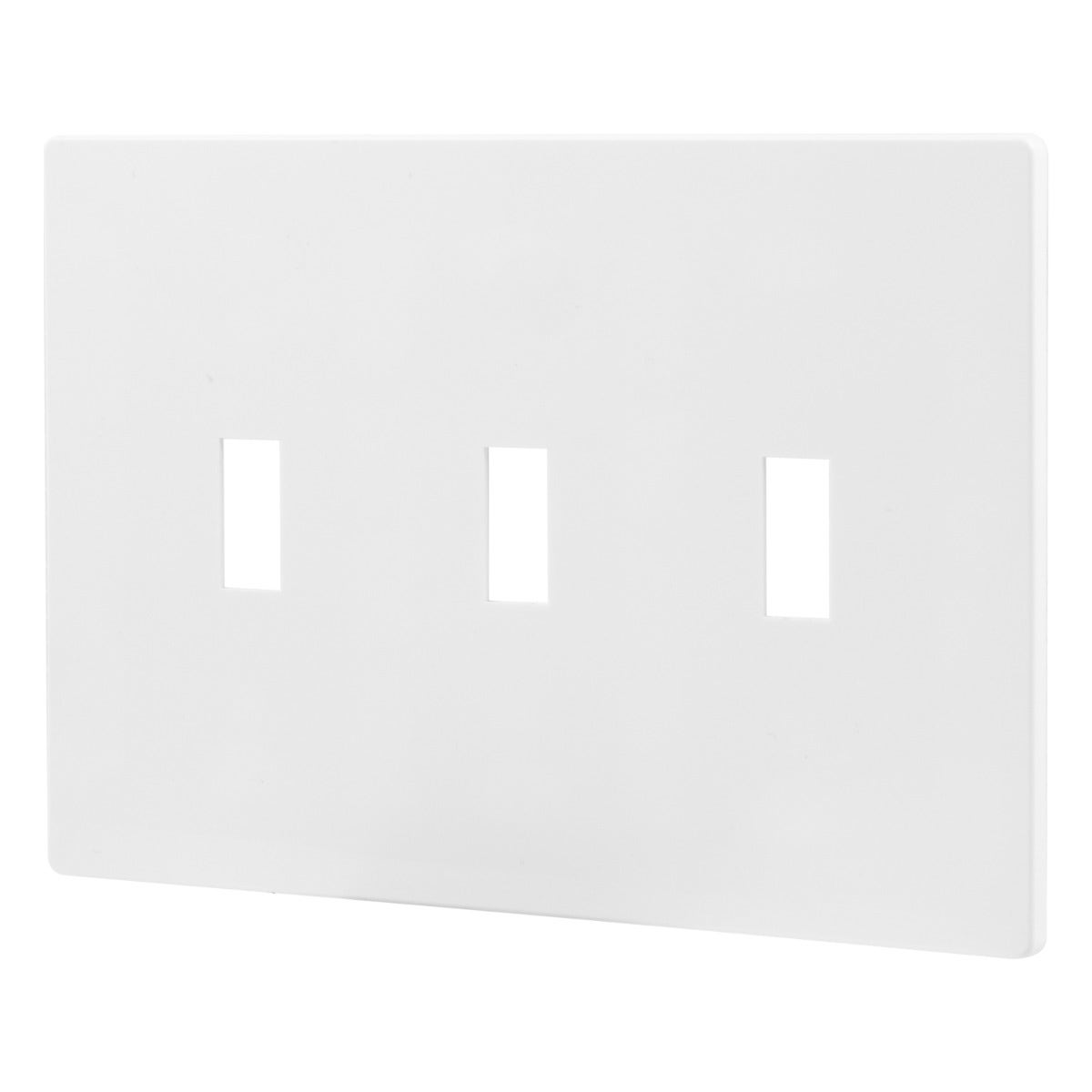 Power Gear Triple Toggle Screwless Wall Plate, White
