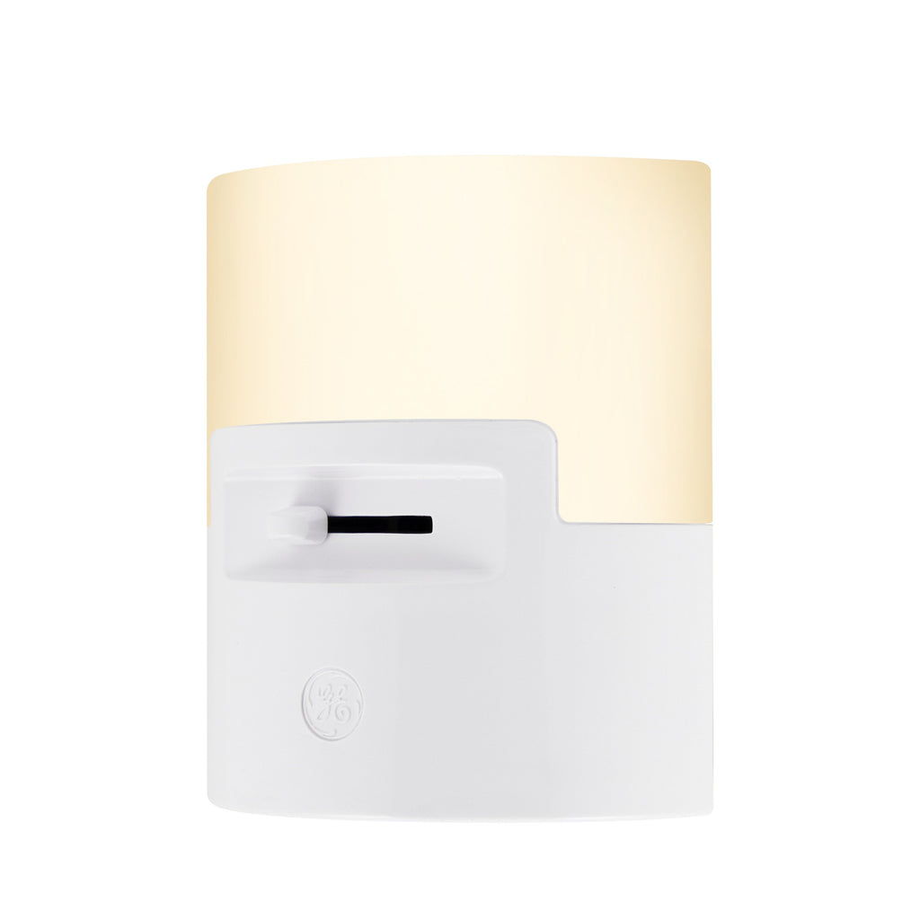 GE UltraBrite Dimmable Light Sensing LED Night Light, White