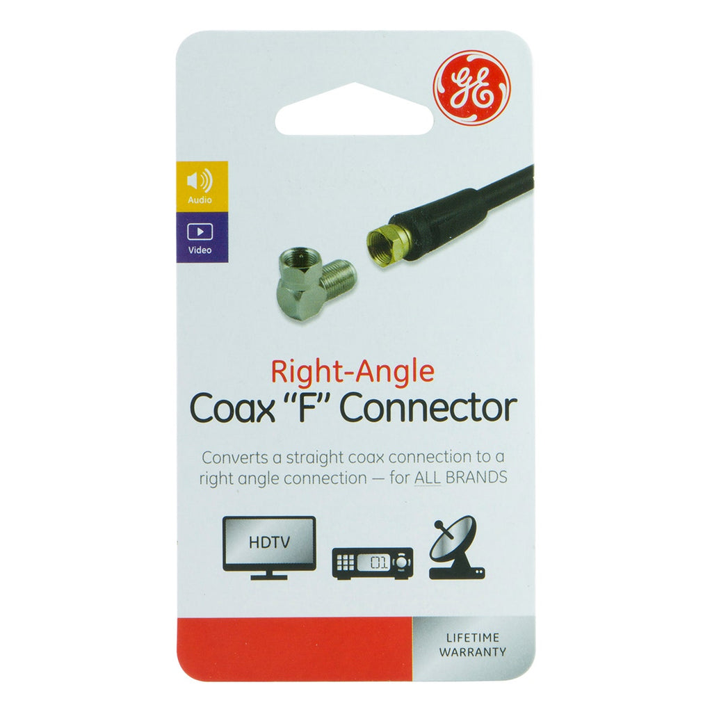 GE Right-Angle F Connector, Silver