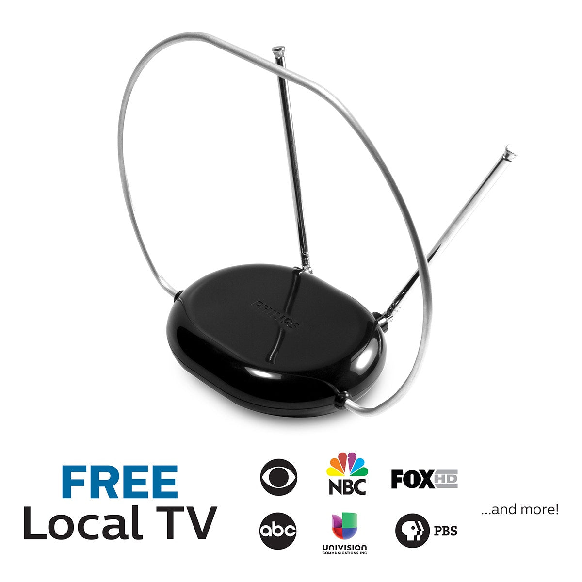 Philips Rabbit Ear HD Antenna, Black