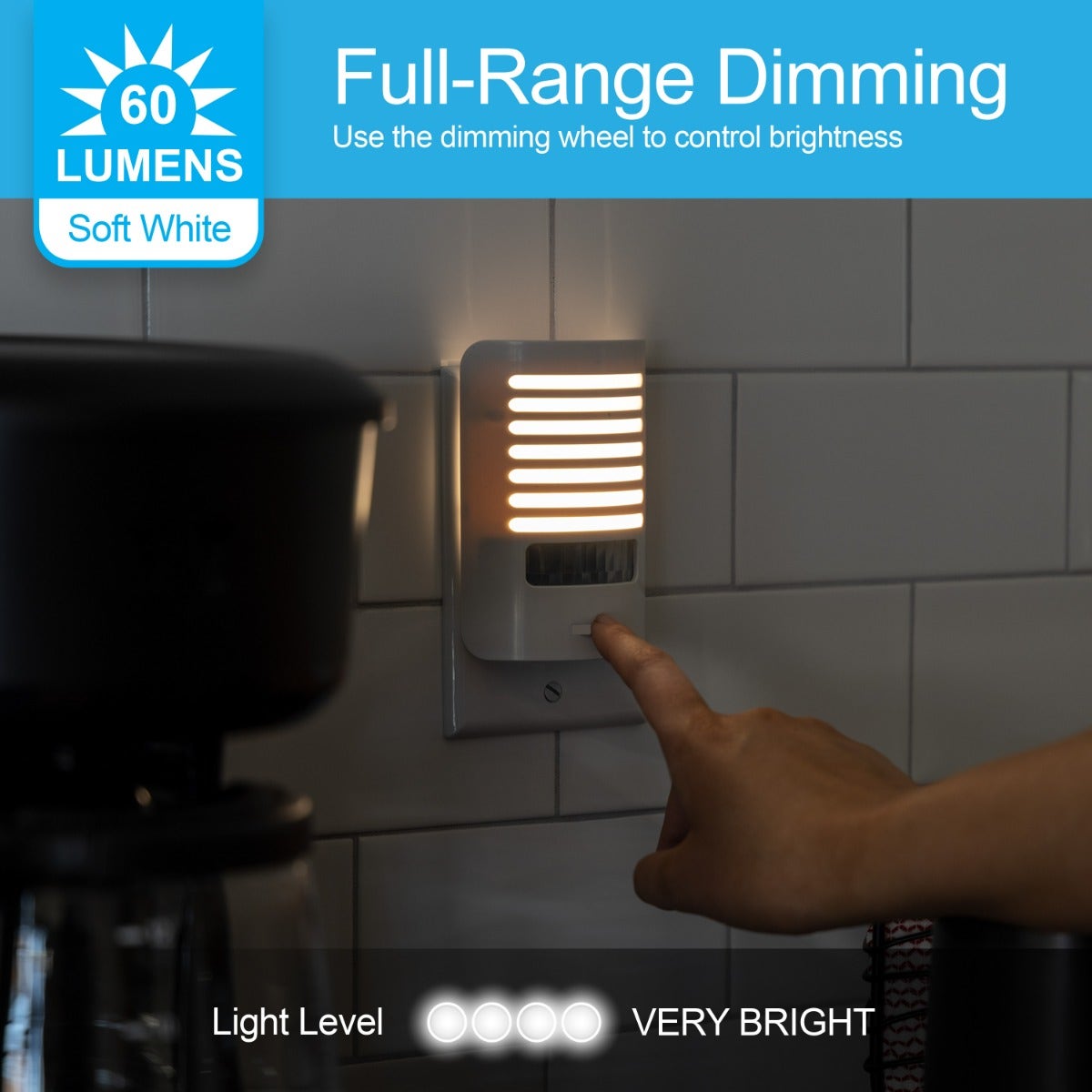 GE Motion Sensing Dimmable LED Night Light, White