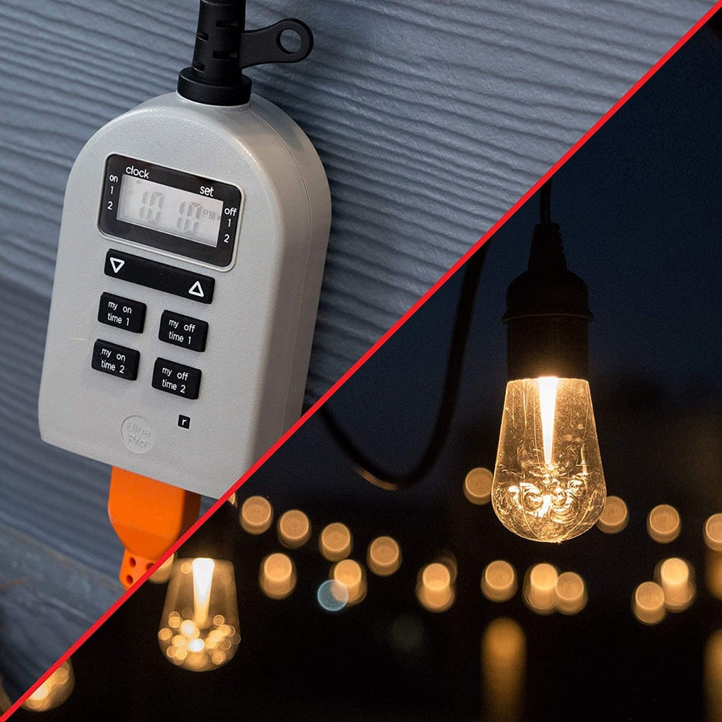 UltraPro Outdoor Plug-In 1-Outlet Digital Timer, Gray