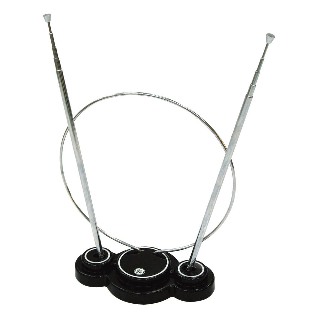 GE Traditional Loop and Rabbit Ears HD Antenna, Black