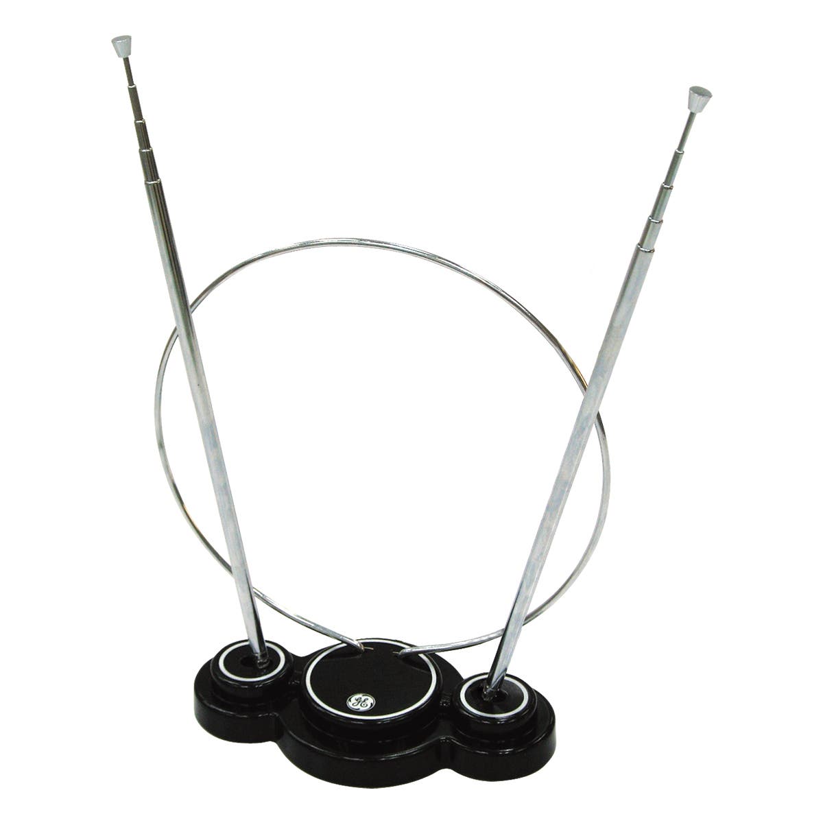 GE Traditional Loop and Rabbit Ears HD Antenna, Black