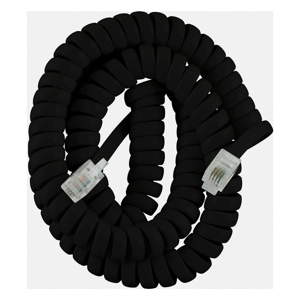 Power Gear 12 ft. Coiled Handset Cord, Black