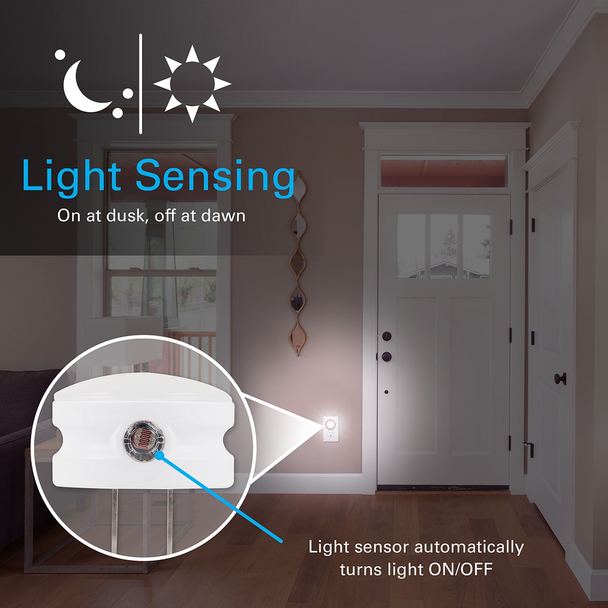 Lights by Night GLO Dot Light Sensing LED Night Light, White, 2 Pack