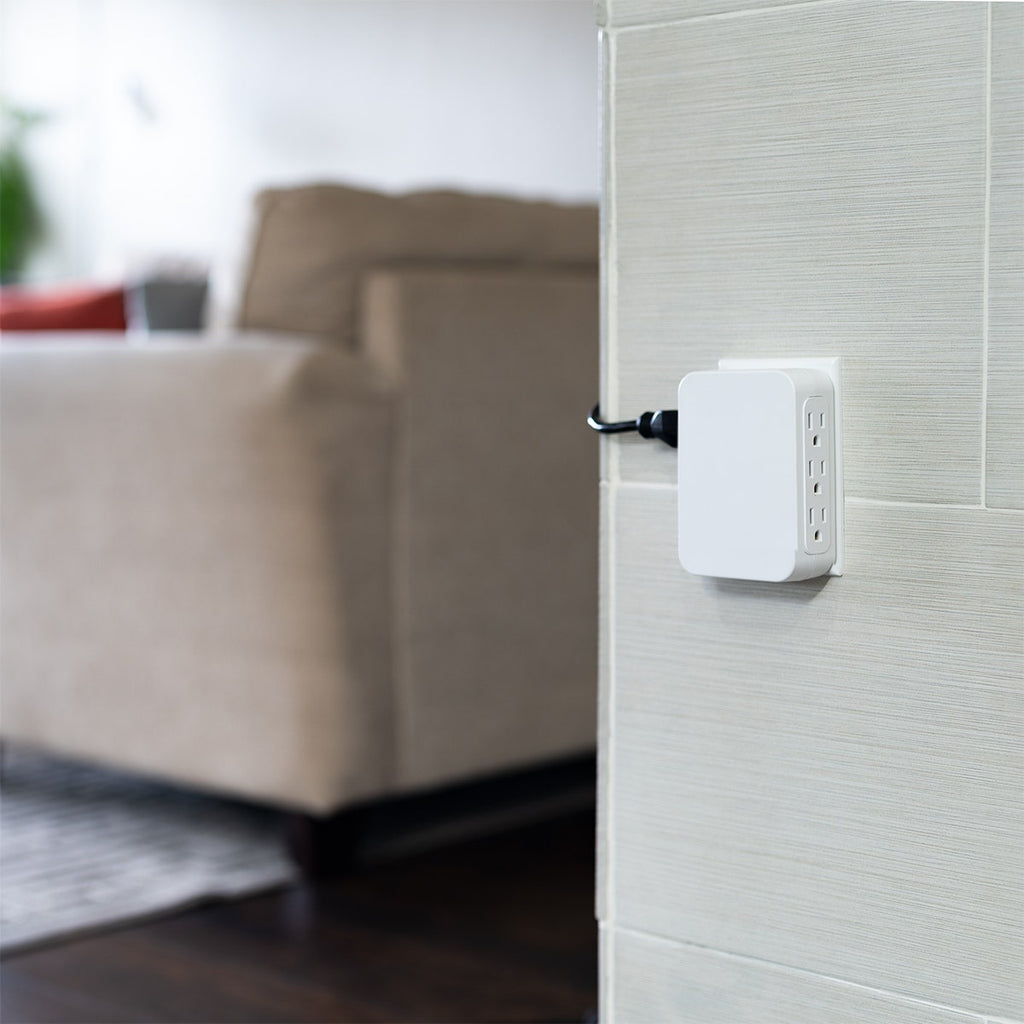 GE Pro 6-Outlet Wall Tap with Surge Protection, White