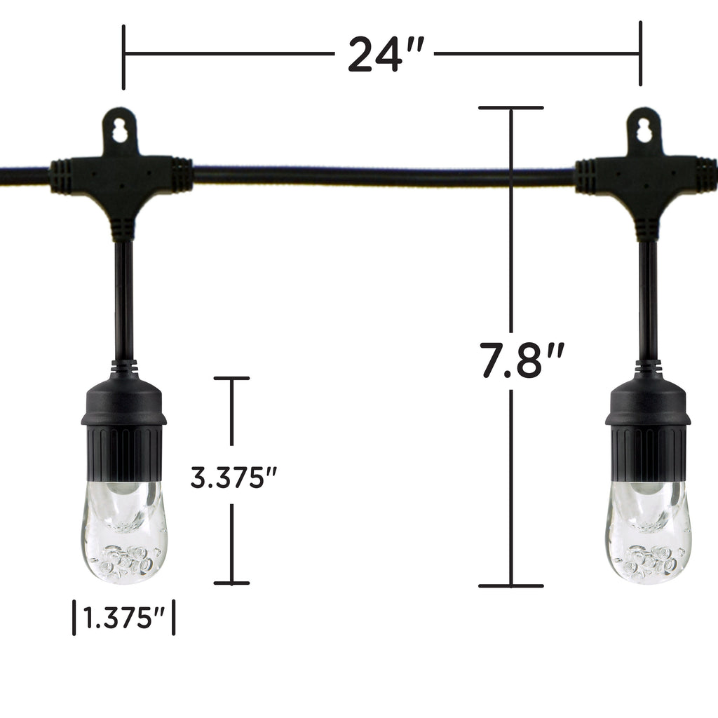 Enbrighten Classic LED Cafe Lights, 36ft. Black Cord