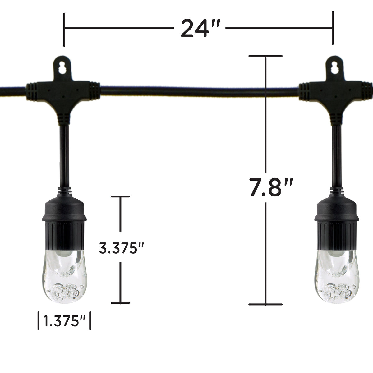 Enbrighten Classic LED Cafe Lights, 36ft. Black Cord